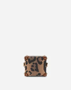 Airpods case in leopard-print Crespo with branded plate