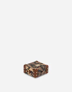 Airpods case in leopard-print Crespo with branded plate