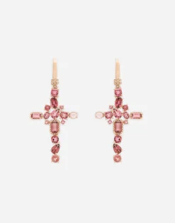 Anna earrings in red gold 18kt with pink tourmalines