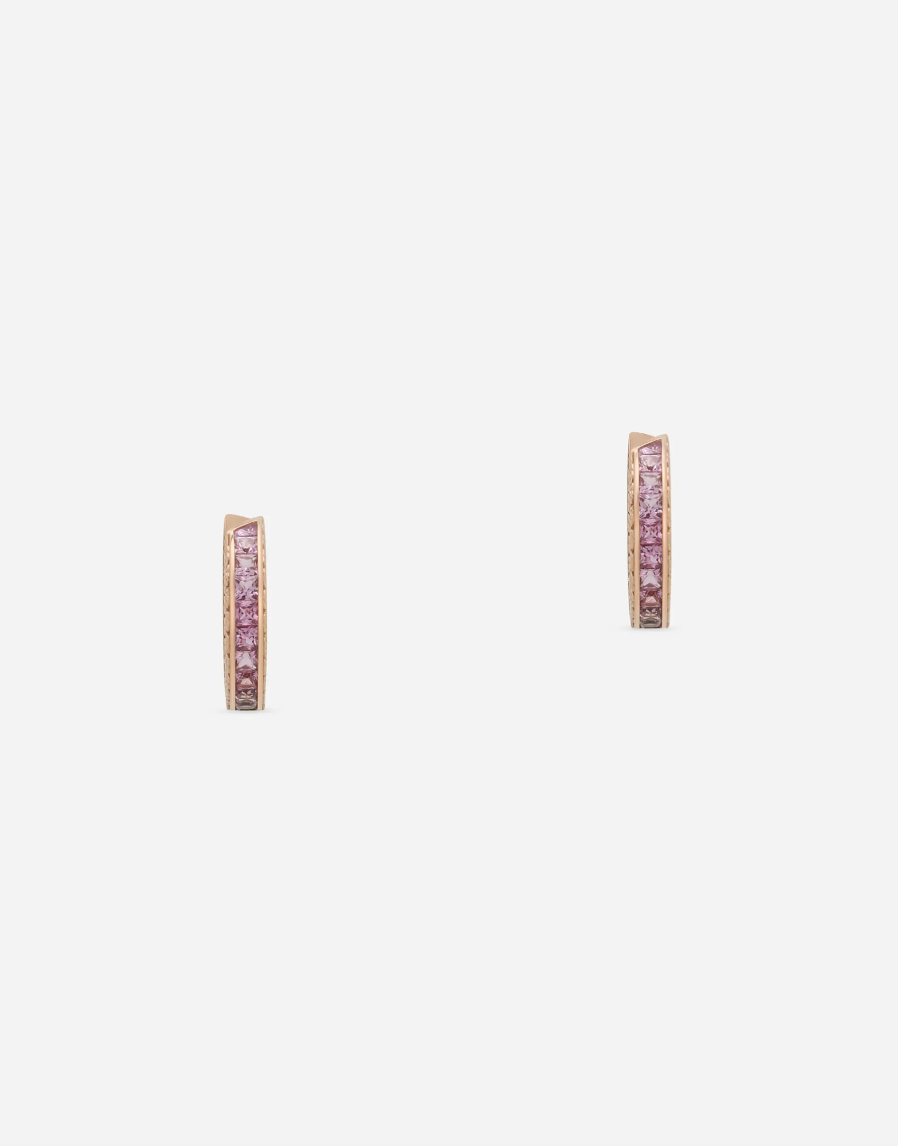 Anna earrings in red gold 18kt with pink sapphires