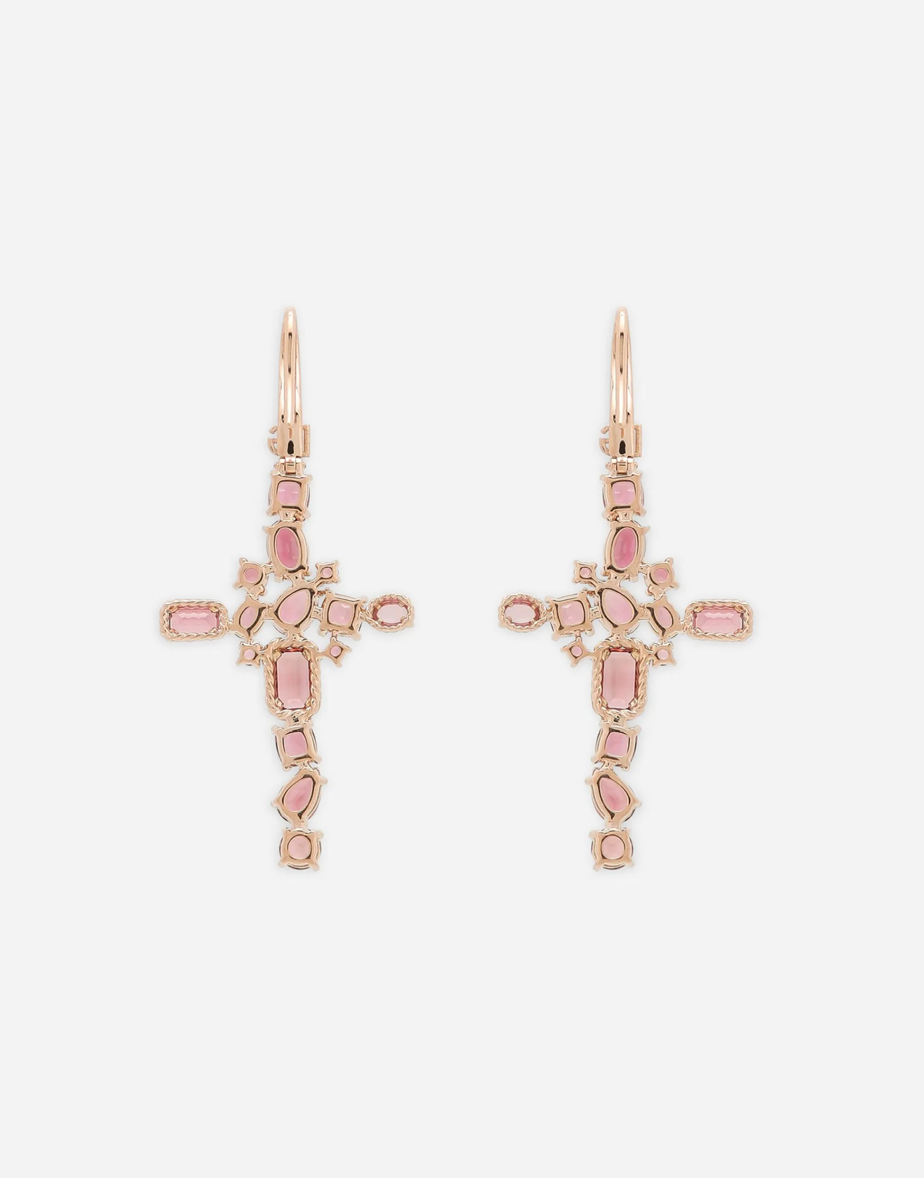 Anna earrings in red gold 18kt with pink tourmalines