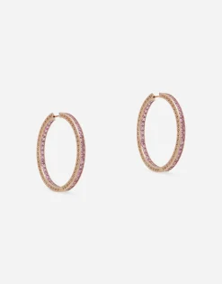 Anna earrings in red gold 18kt with pink sapphires