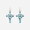 Anna earrings in white gold 18kt with light blue topazes