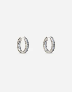 Anna earrings in white gold 18kt with blue sapphires