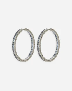 Anna earrings in white gold 18kt with blue sapphires