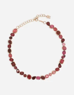 Anna necklace in red gold 18kt with toumalines
