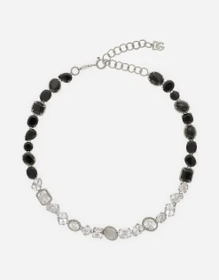 Anna necklace in white gold 18kt with spinels and topazes
