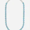 Anna necklace in white gold 18kt with light blue topazes