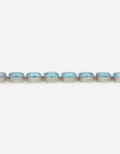 Anna necklace in white gold 18kt with light blue topazes