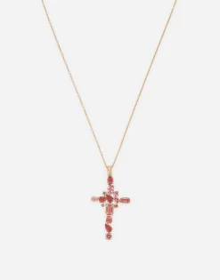 Anna pendant in red gold 18kt with pink tourmalines