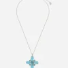 Anna pendant in white gold 18kt with "Swiss" light blue topazes
