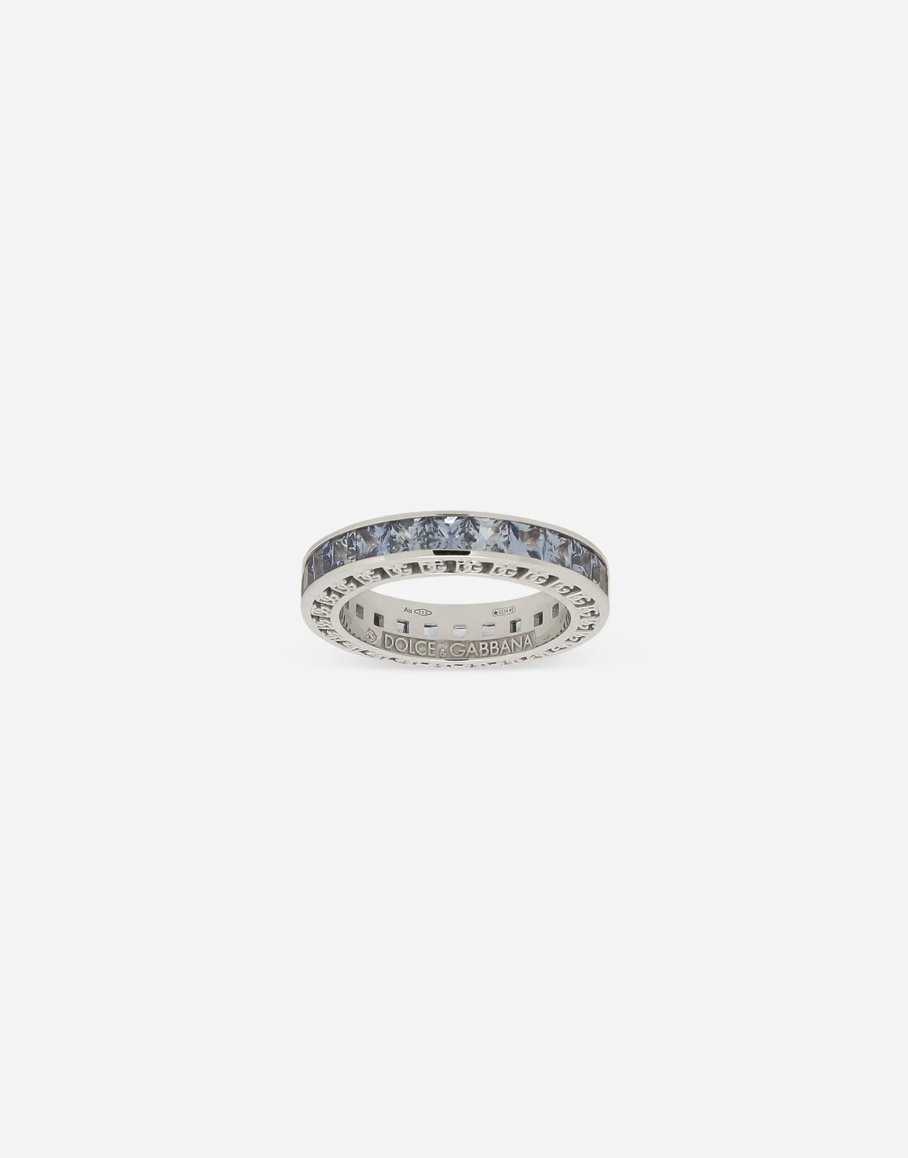 Anna ring in white gold 18kt with blue sapphires