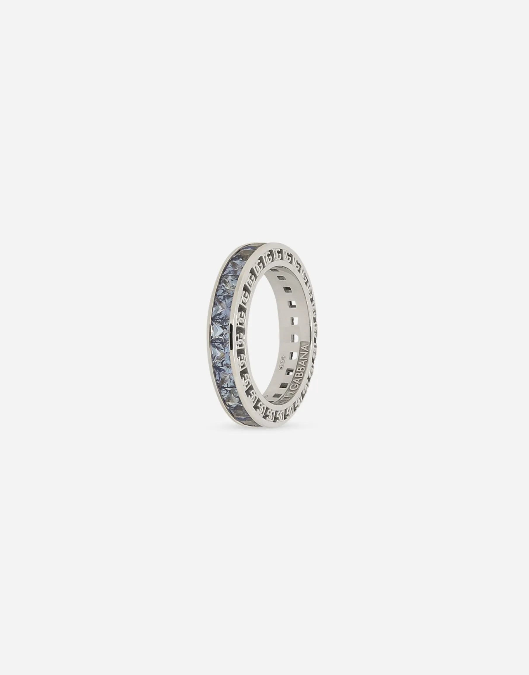 Anna ring in white gold 18kt with blue sapphires