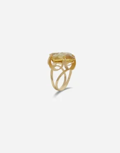 Anna ring in yellow gold and citrine quartz
