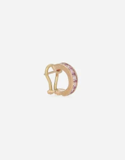Anna single earring in red gold 18kt with pink sapphires