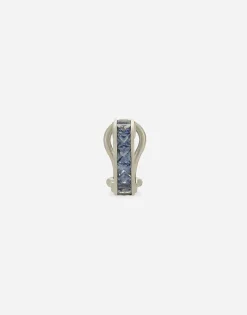 Anna single earring in white gold 18kt with blue sapphires