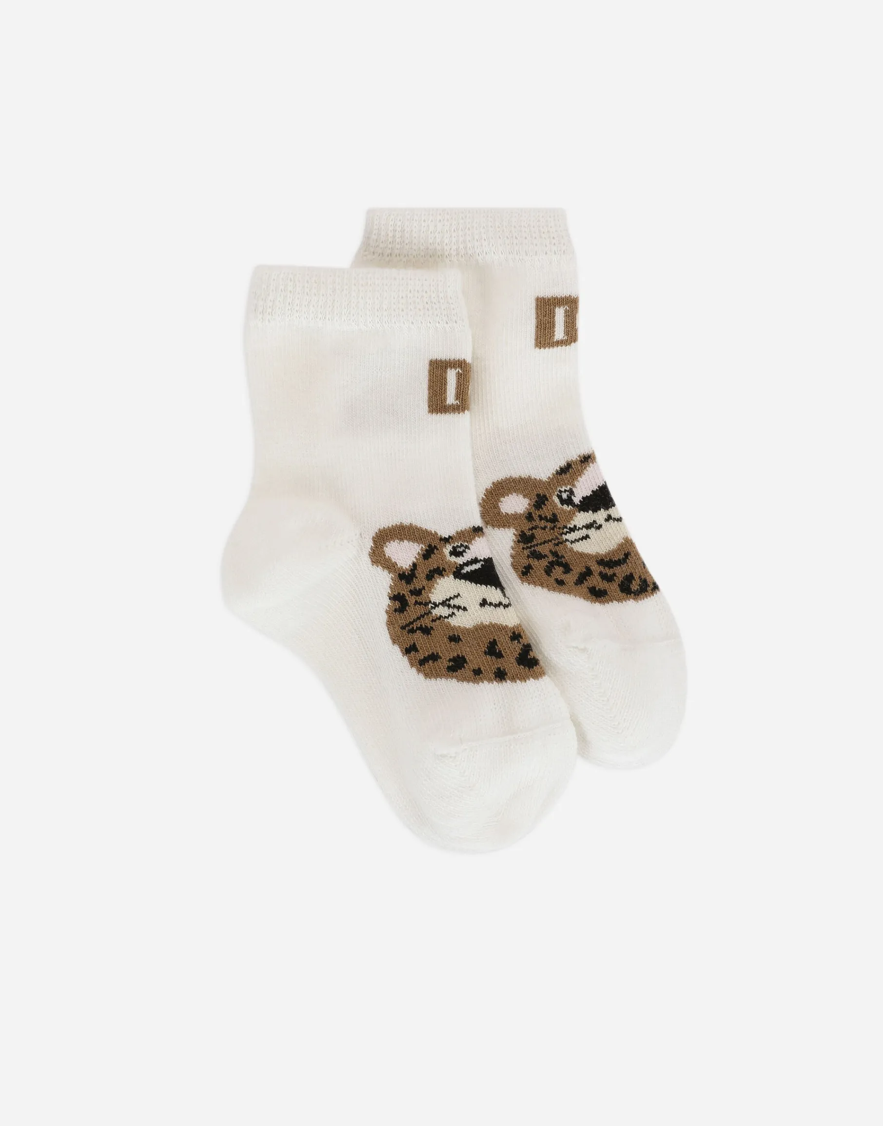 Baby leopard socks with jacquard DG logo