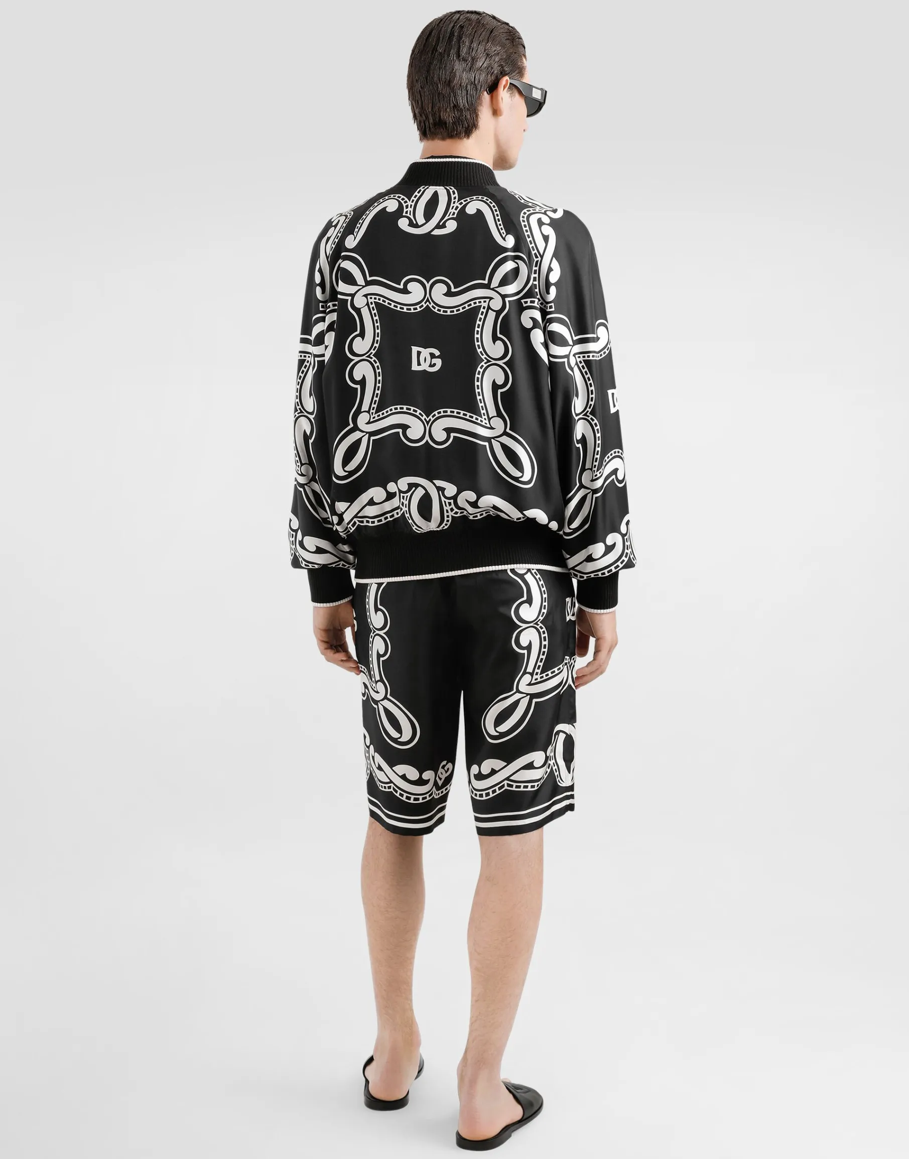 Bandanna-print silk shorts