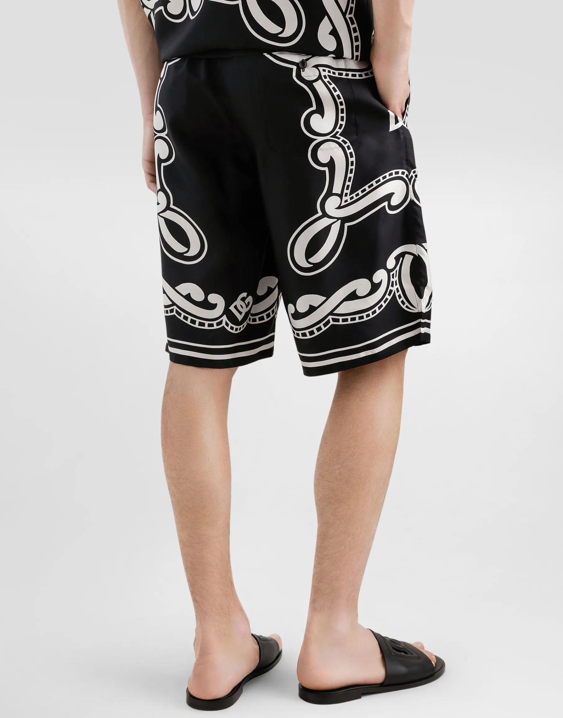 Bandanna-print silk shorts