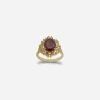 Barocco ring in yellow gold and rhodolite garnet