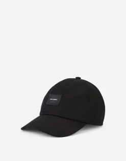 Baseball cap with branded tag