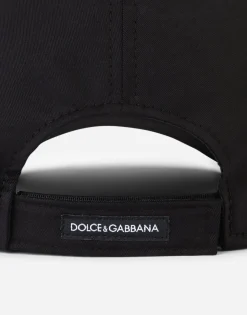 Baseball cap with branded tag