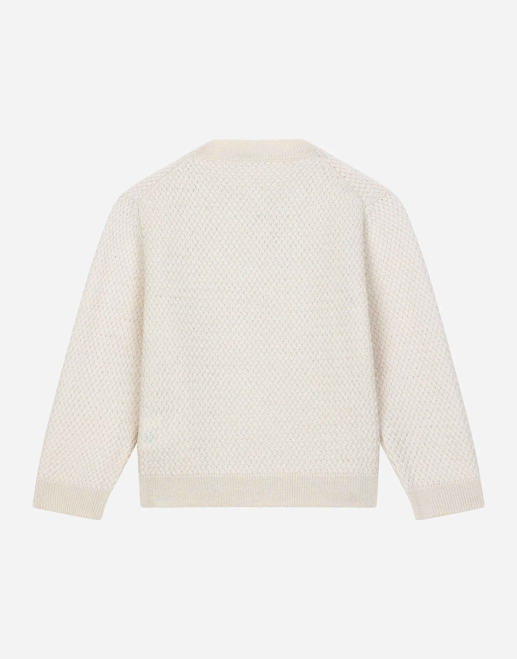 Basketweave-stitch knit cardigan