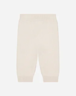 Basketweave-stitch knit pants