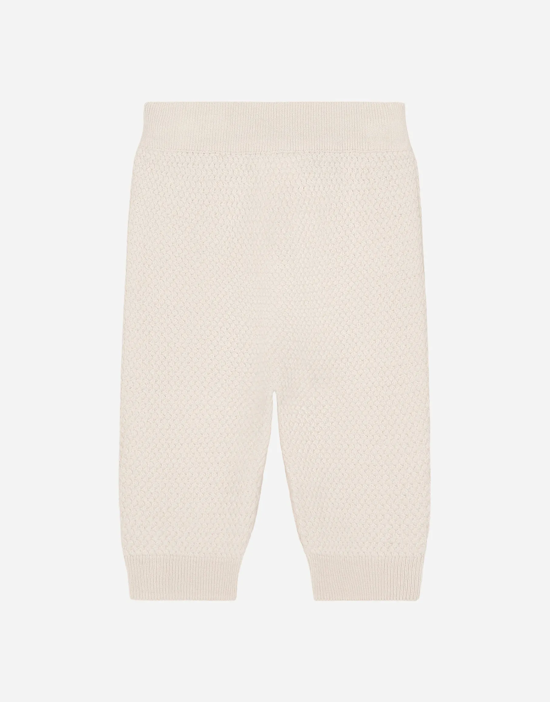 Basketweave-stitch knit pants