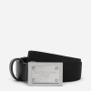 Belt with logo tag