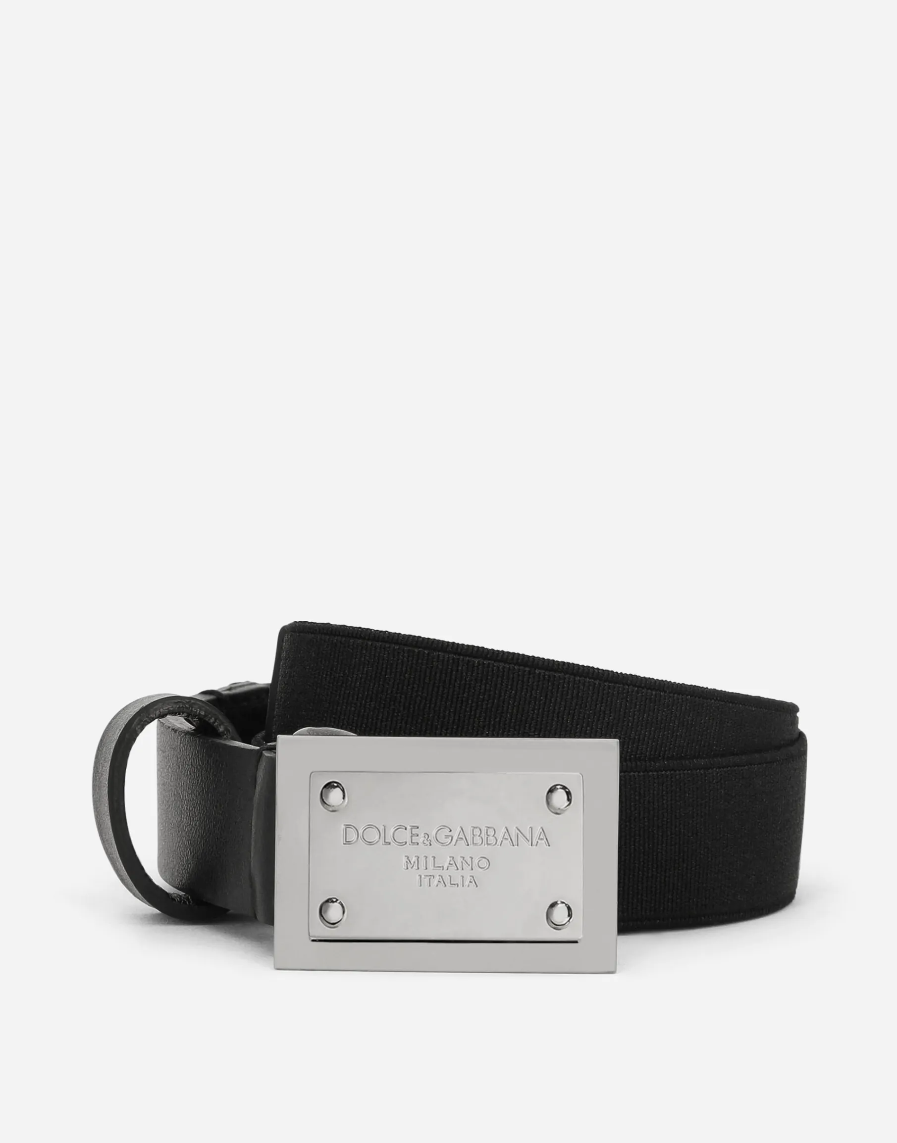 Belt with logo tag
