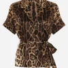 Belted silk shirt