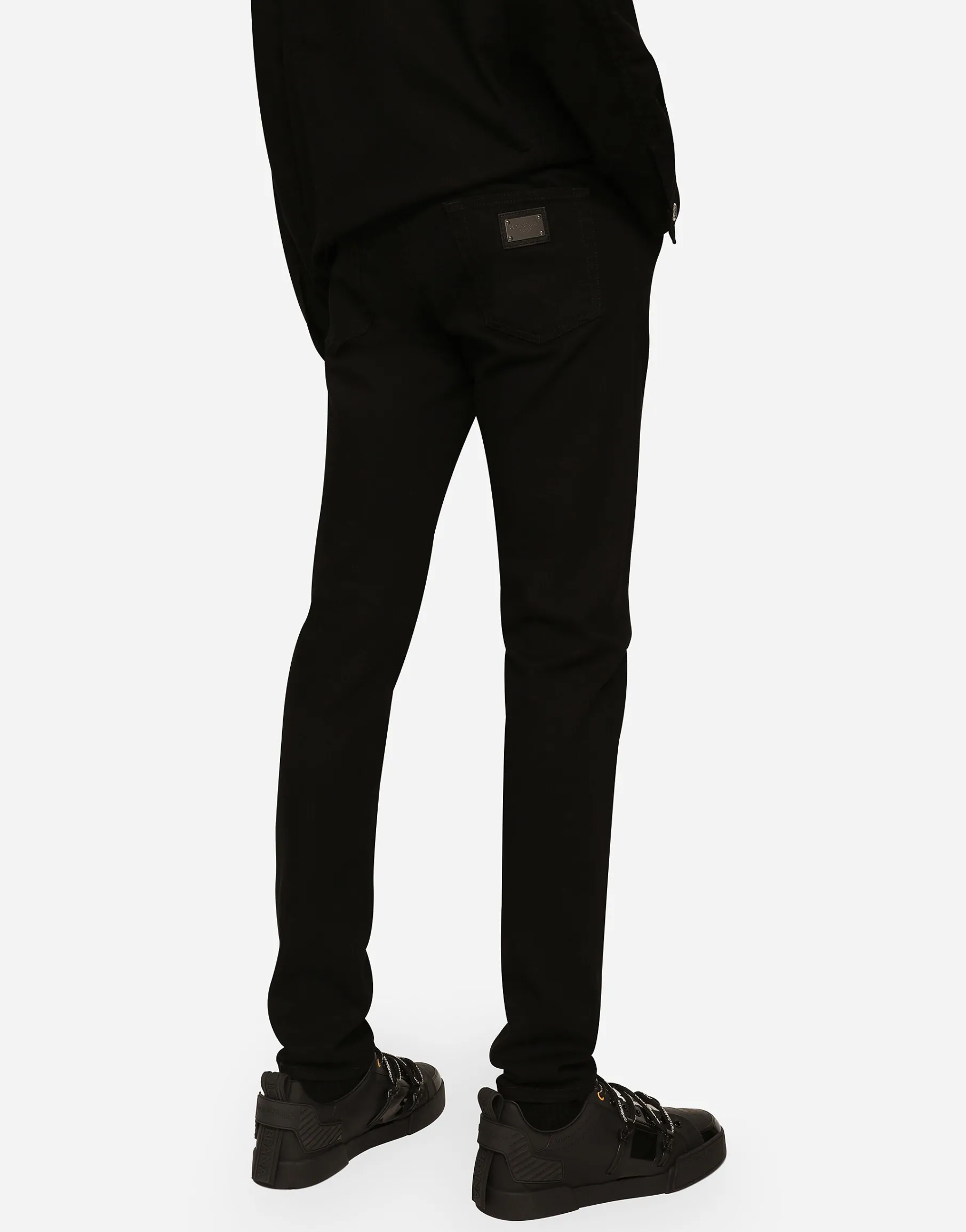 Black wash skinny stretch jeans