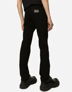 Black wash slim-fit stretch jeans