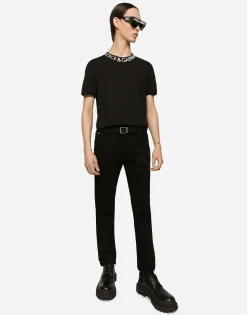 Black wash slim-fit stretch jeans