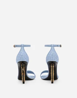 Bouclé fabric sandals with Baroque DG detail