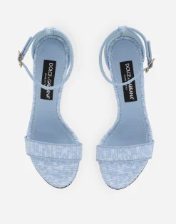 Bouclé fabric sandals with Baroque DG detail
