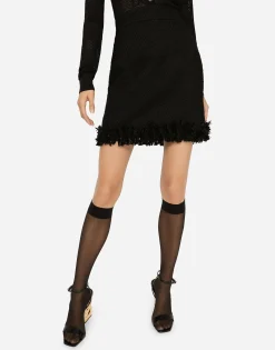 Bouclé miniskirt