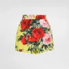 Bouquet-print poplin shorts
