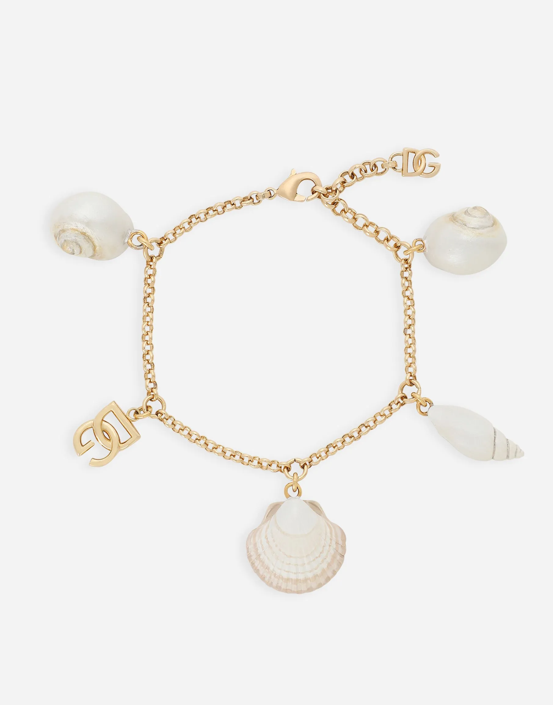 Bracelet with DG logo and shell charms