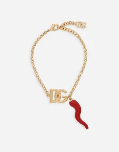 Bracelet with DG logo and horn charm