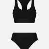 Bralette swimsuit with branded elastic