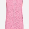 Branded floral cordonetto lace top
