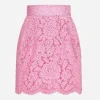 Branded floral cordonetto lace miniskirt