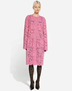 Branded floral cordonetto lace coat