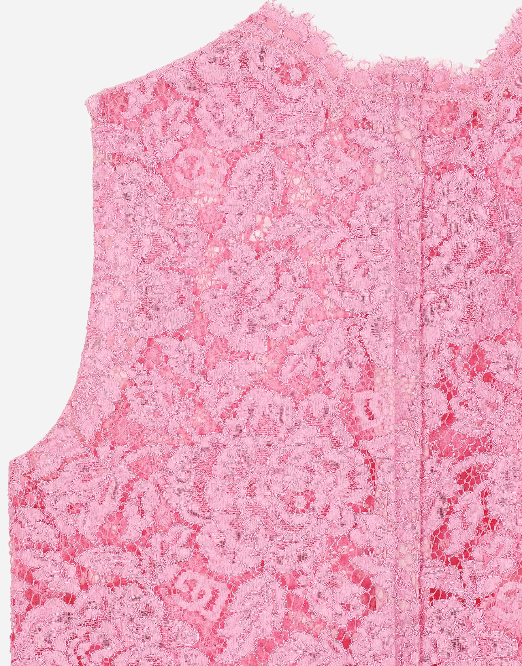 Branded floral cordonetto lace top