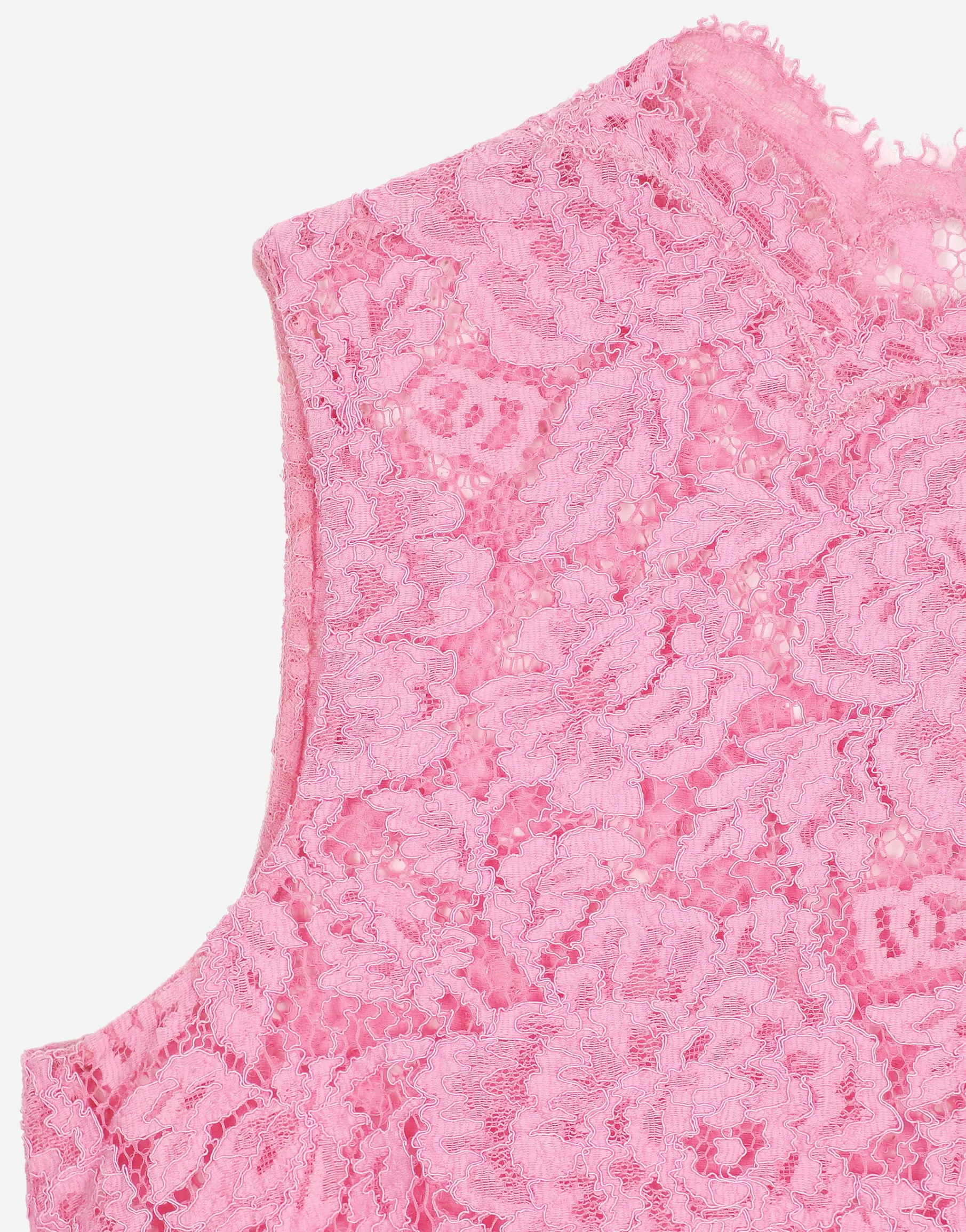 Branded floral cordonetto lace top