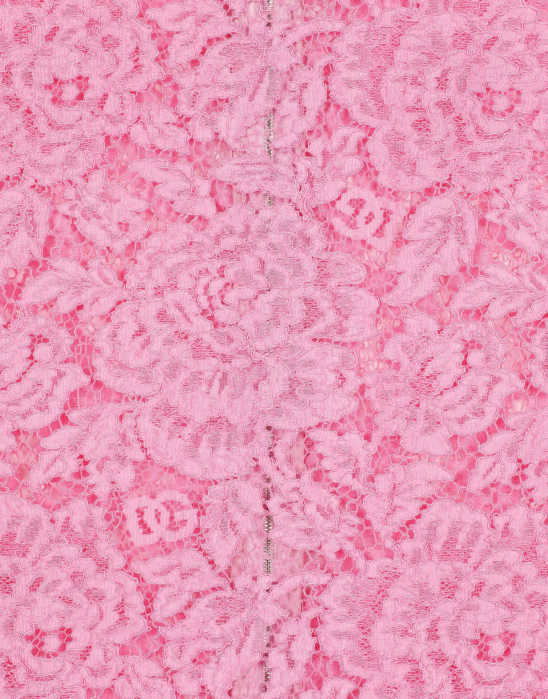 Branded floral cordonetto lace top