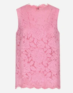 Branded stretch lace top