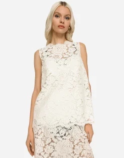 Branded stretch lace top